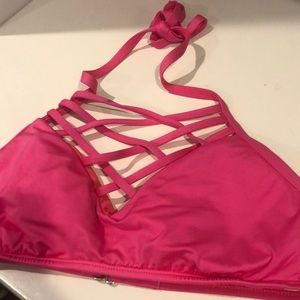 Strappy pink bathing suit